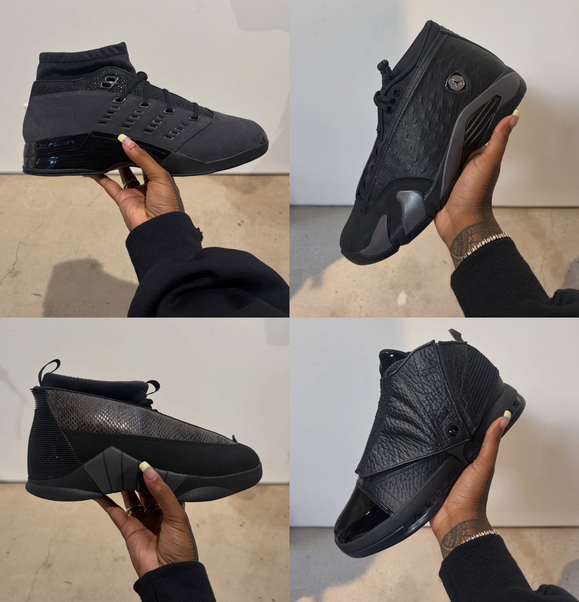 JustFreshKicks's tweet photo. IN-HAND LOOK: Air Jordan Retro 'Black Pack' 🥷

🗓️ October 3rd https://t.co/Ok10dmzcFj