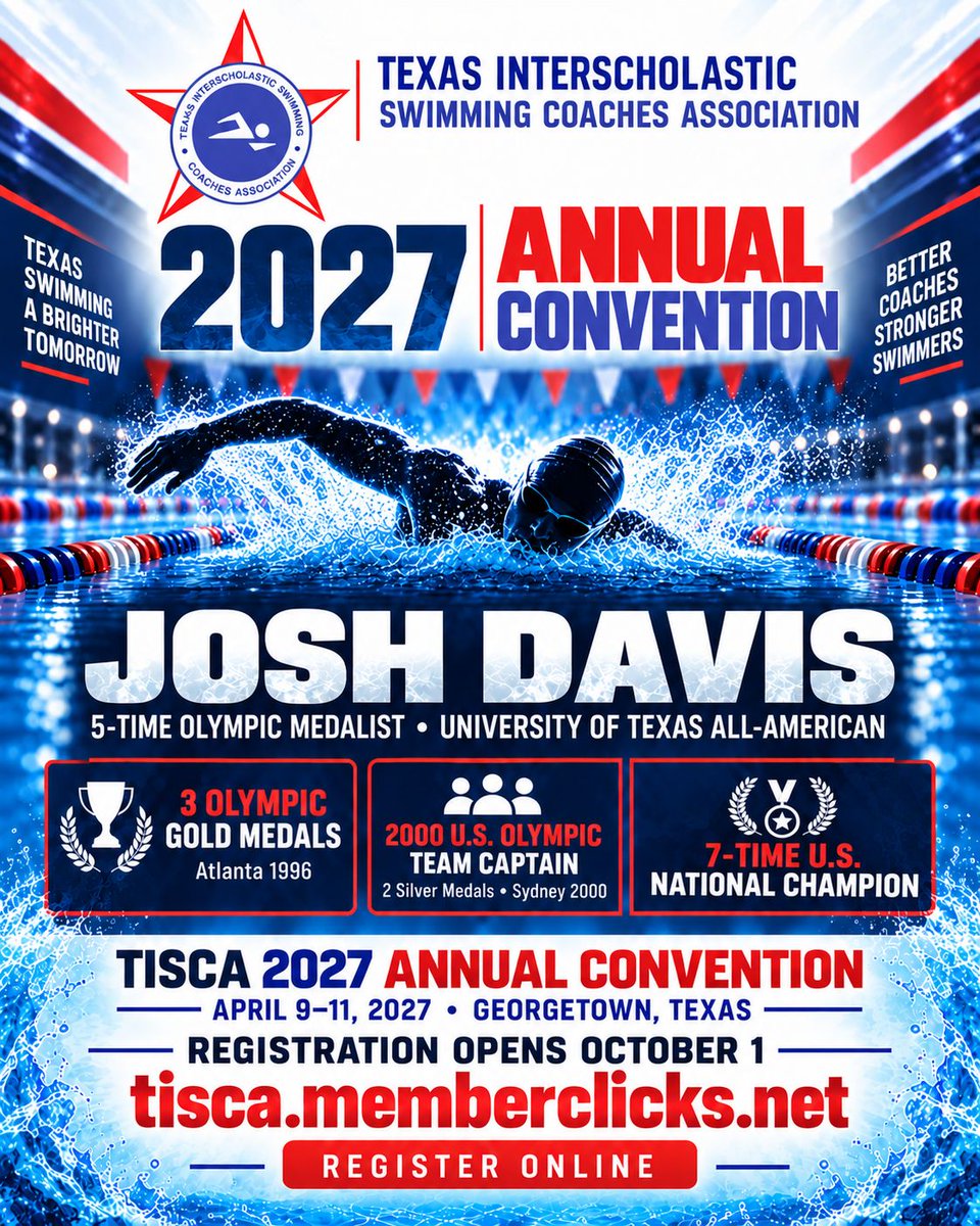 TISCAtx's tweet photo. Everyone is getting ready for the 2026-27 season. But take a look at what is in store for our 2027 TISCA Convention. Stay tuned for our biggest name yet! Registration opens on October 1. #TISCA2027 https://t.co/UDTRaRubeb