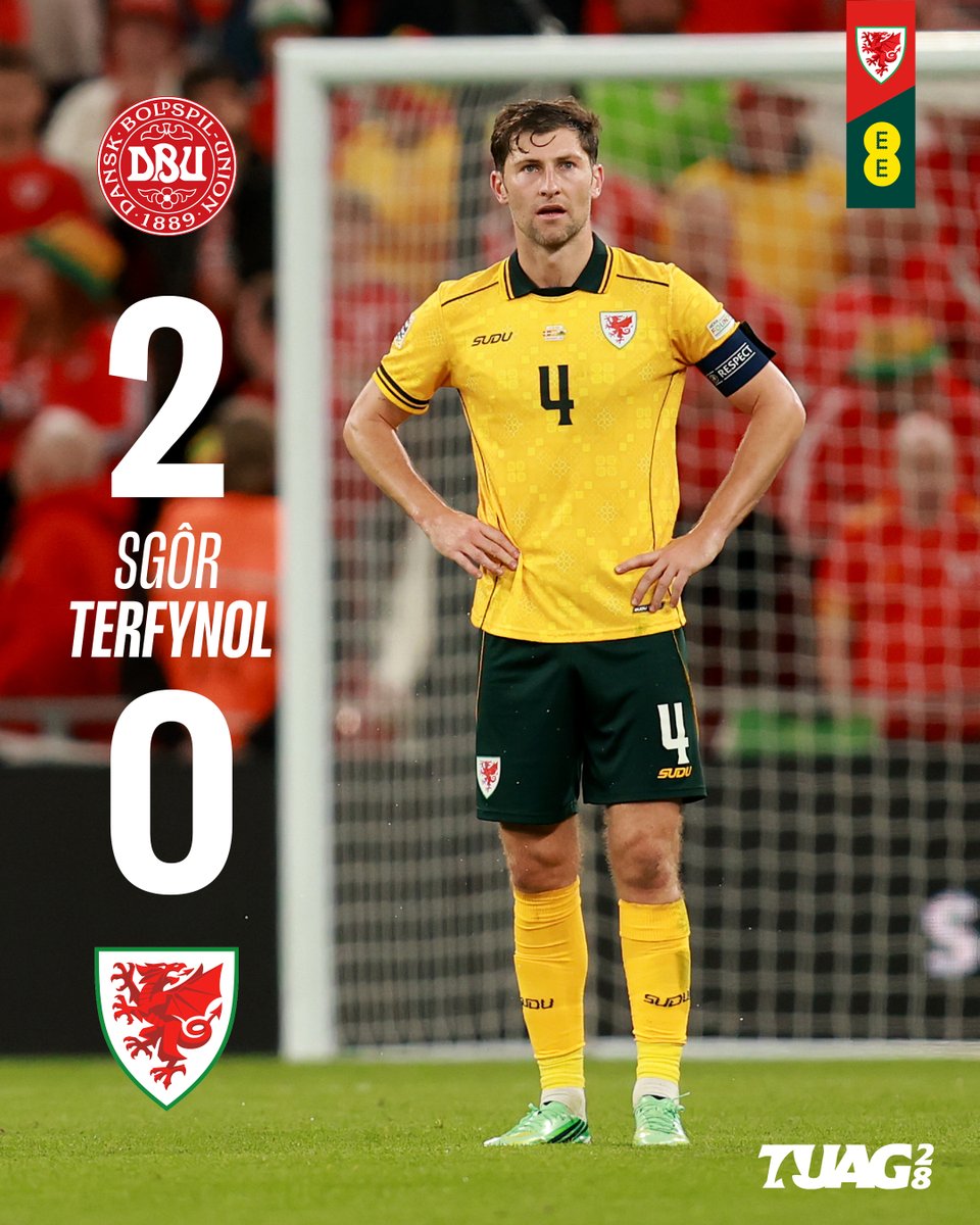Cymru's tweet photo. ⏰ FT | 🇩🇰 2-0 🏴󠁧󠁢󠁷󠁬󠁳󠁿

Defeat for Cymru.

💻 https://t.co/QriINQ3Nld https://t.co/wXBkpcT8AH