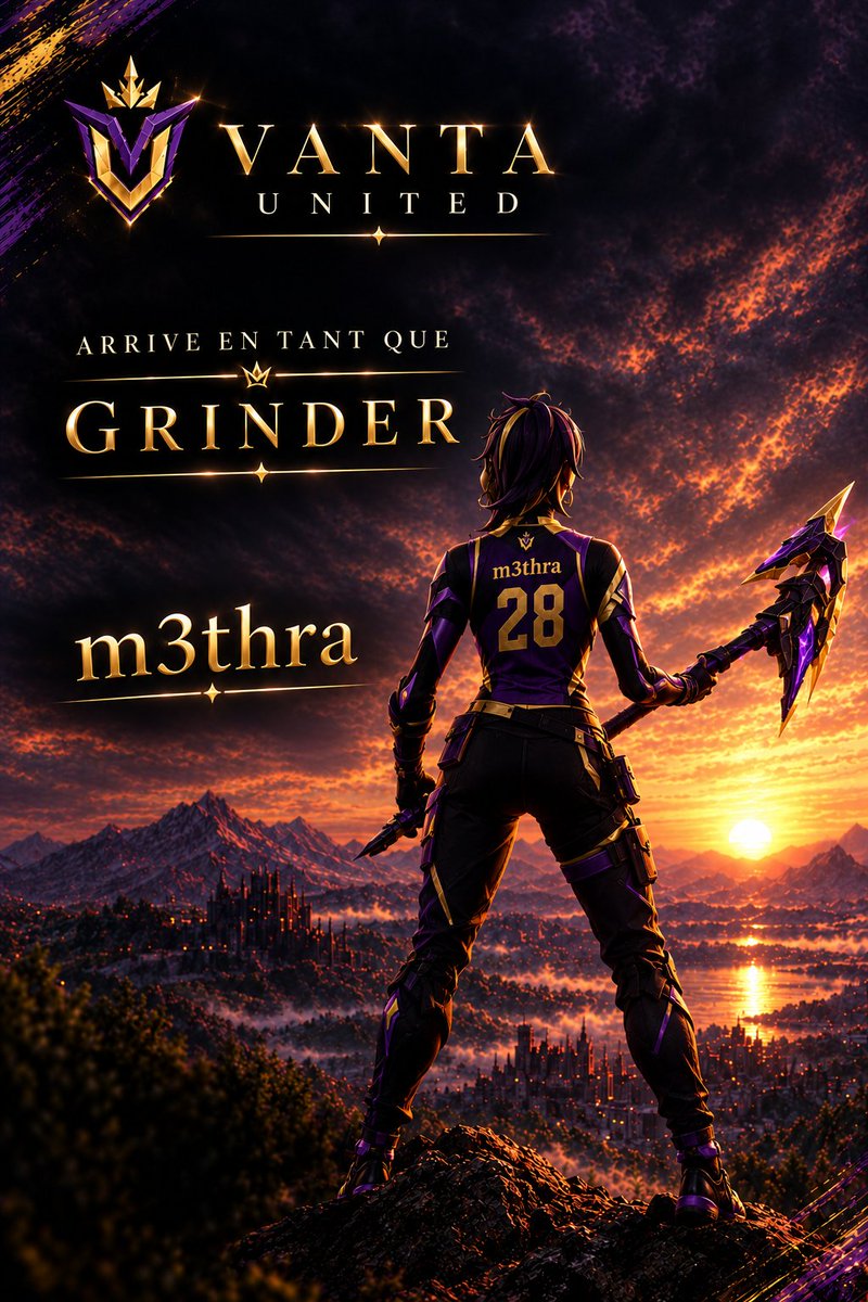 Klyro_ytb's tweet photo. 🟣🟡 HERE WE GO!

m3thra! rejoint officiellement Vanta United en tant que GRINDER. 🎮

Prêt à grind, progresser et représenter nos couleurs sur Fortnite. 🔥

Bienvenue chez Vanta United, m3thra! 🟣🟡

United by competition. Driven by ambition.

#VantaUnited #Fortniteㅤㅤ https://t.co/MeC8n2fXu0