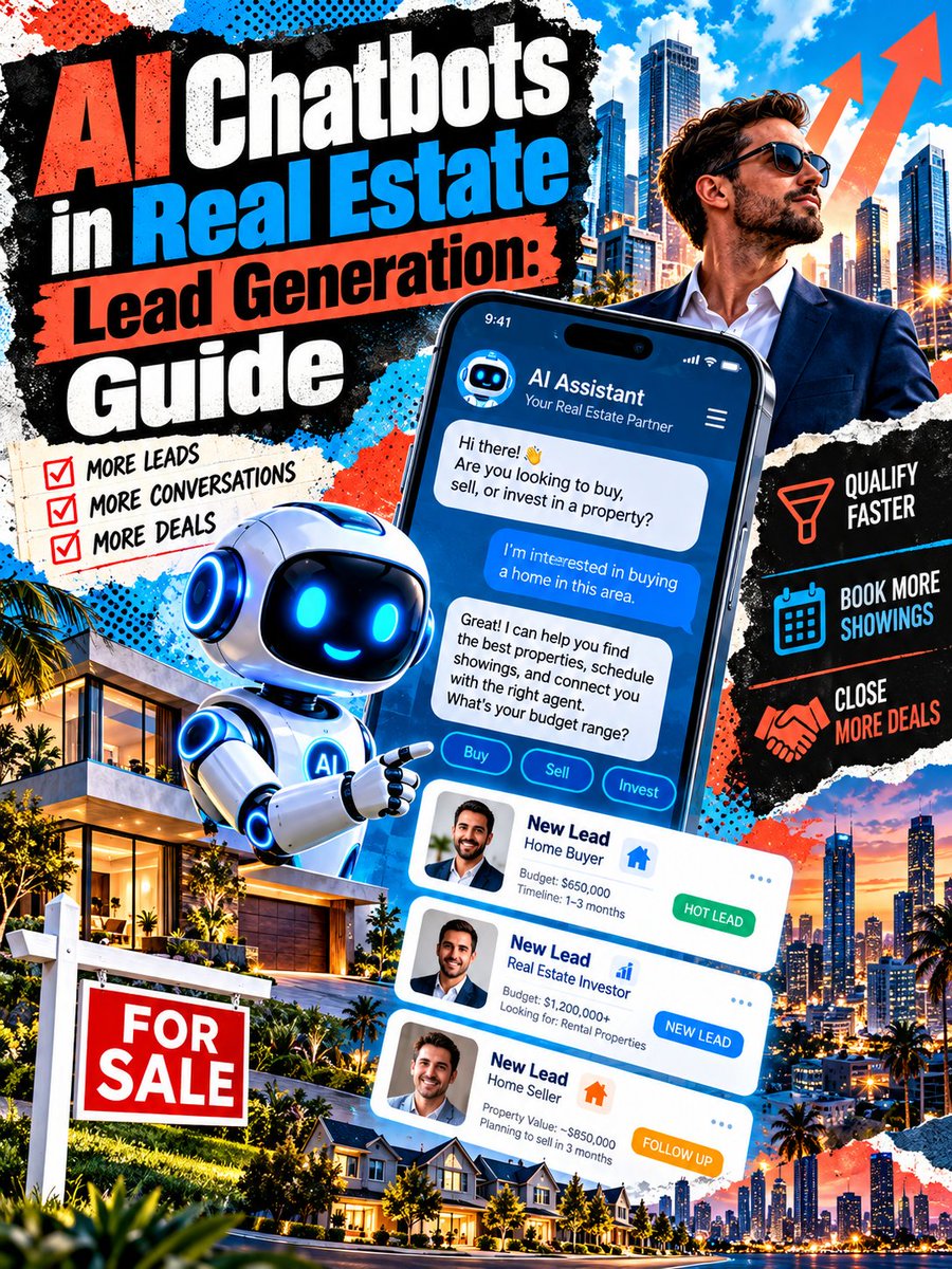 ZoneTchAi's tweet photo. AI chatbots can turn real estate inquiries into qualified leads. Learn the workflow for capture, CRM routing, handoff, and follow-up
https://t.co/HY1YxzCoQD

#AI #ArtificialIntelligence #TechTwitter #GenerativeAI #AIArt #LLMs #ChatGPT #RealEstateIndia #technologie #ChattingStream https://t.co/I6KBtZYJeD