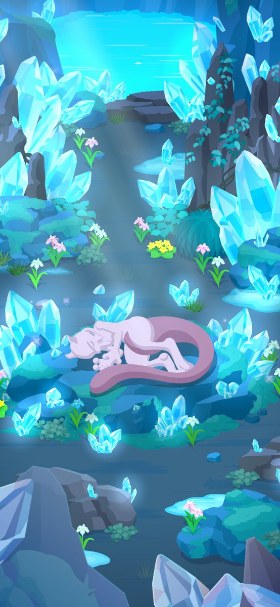 Toadyer's tweet photo. Deberían dejar permanentemente esa cueva y sacar otros Pokémon 1🤩
#PokemonSleep 
#Mewtwo
#Pokémon https://t.co/dW99JNRRPo