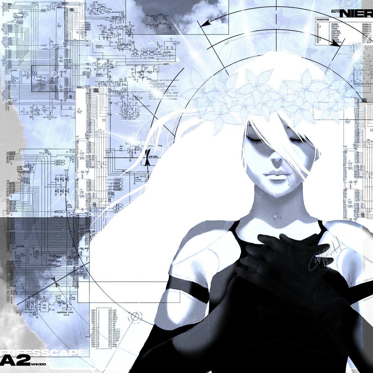 wickeddweeb's tweet photo. A2 fanart #nierautomata https://t.co/15ItjSZaRg