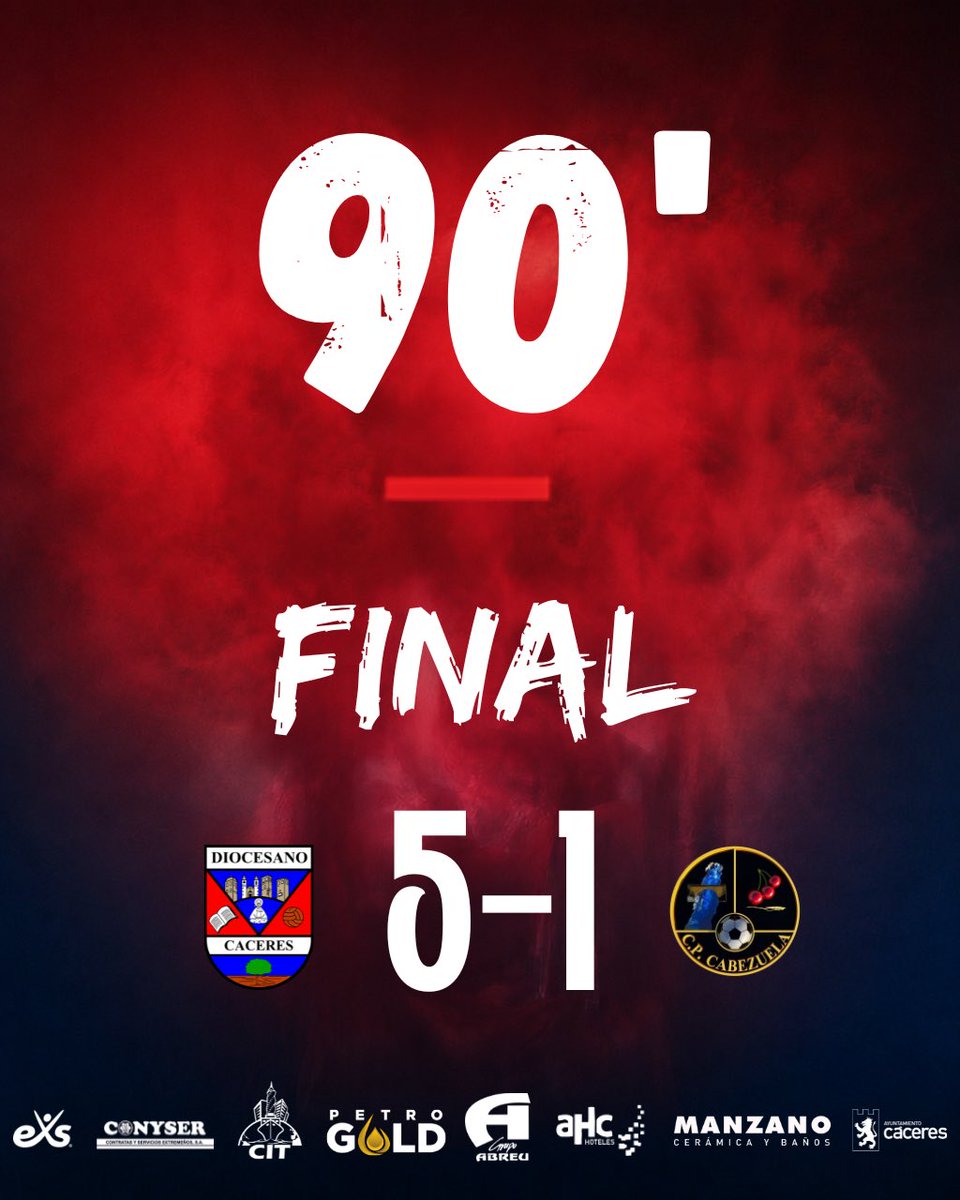 cddiocesano's tweet photo. 🔚 𝐅𝐈𝐍𝐀𝐋 | Minuto 90’

CD Diocesano 5️⃣
CP Cabezuela 1️⃣

¡Vamos Dioce! ❤️💙 https://t.co/95ngrxnqrT