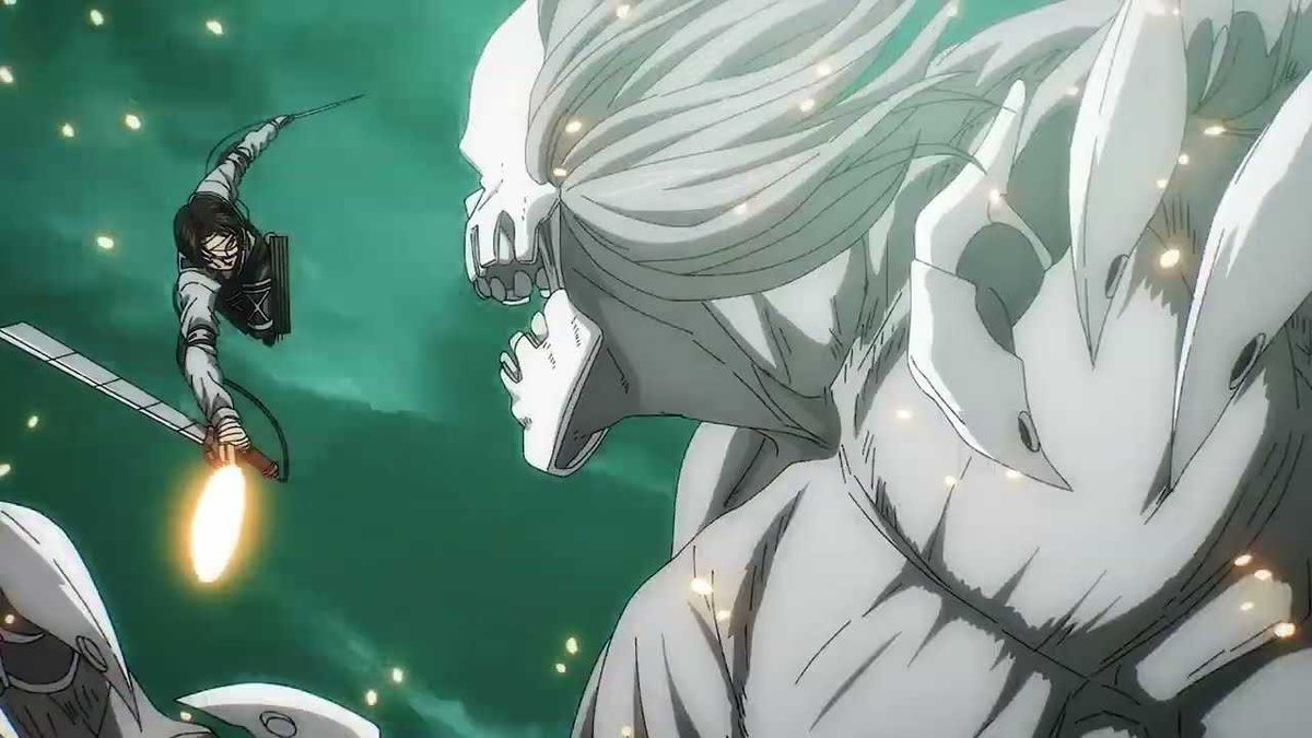 TheBaronEmerald's tweet photo. Rewatching the final battle in AOT, I realized that an injured Captain Levi with 3 fingers had the highest Titan kill count in the fight https://t.co/Q8xvtcaSti