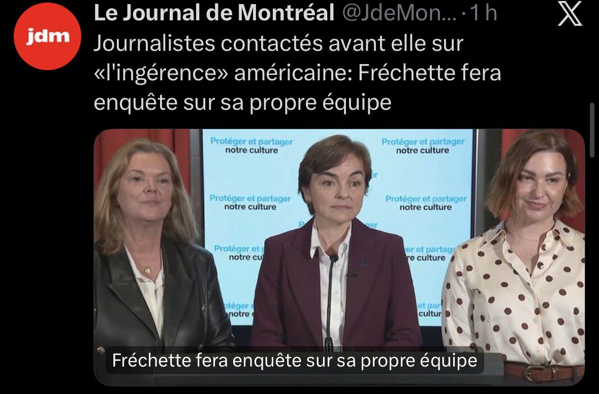 JoshSeanosky's tweet photo. Si vous croyez que Christine dit vrai ici, vous avez une poignée dans le dos. 🤡

#polqc https://t.co/SKQfaSZbUs