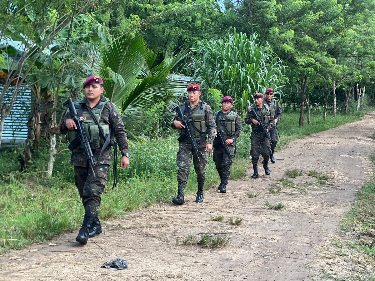 Ejercito_GT's tweet photo. Seguridad al servicio de la población guatemalteca. 🫡🇬🇹
 
Brigada de Fuerzas Especiales “GBPNH”, efectúa patrullaje a pie en el Municipio de Poptún, #Petén, con el objetivo de fortalecer la seguridad y prevención, en beneficio de la población guatemalteca.

#EjércitoGT #EstamosCumpliendo