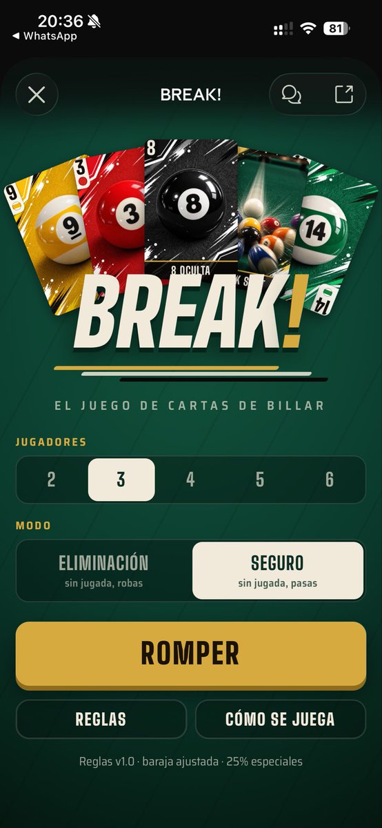 KornBush's tweet photo. @devoriahub Happy sunday! 🎱 He creado BREAK!, un juego de cartas de billar.

https://t.co/Q5AIxPrOUv

#juegosdecartas #indiedev #CardGame https://t.co/Z0ANuexqXi