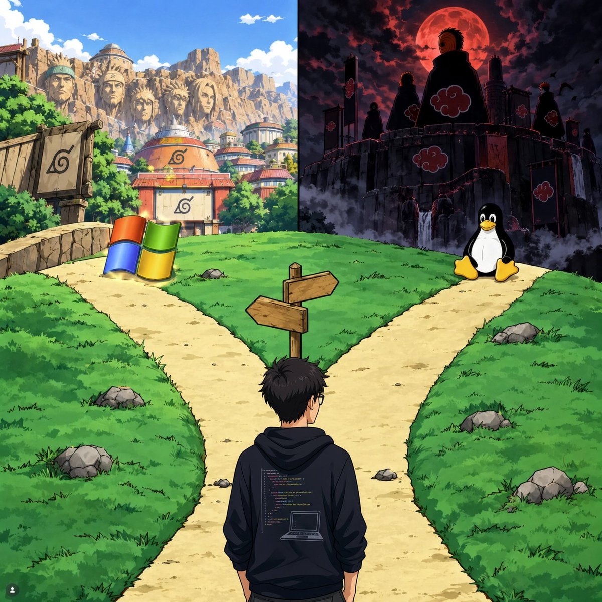 javascript_fan's tweet photo. As a developer, which path do you choose?
Linux  or Windows https://t.co/yrF3n3o70v