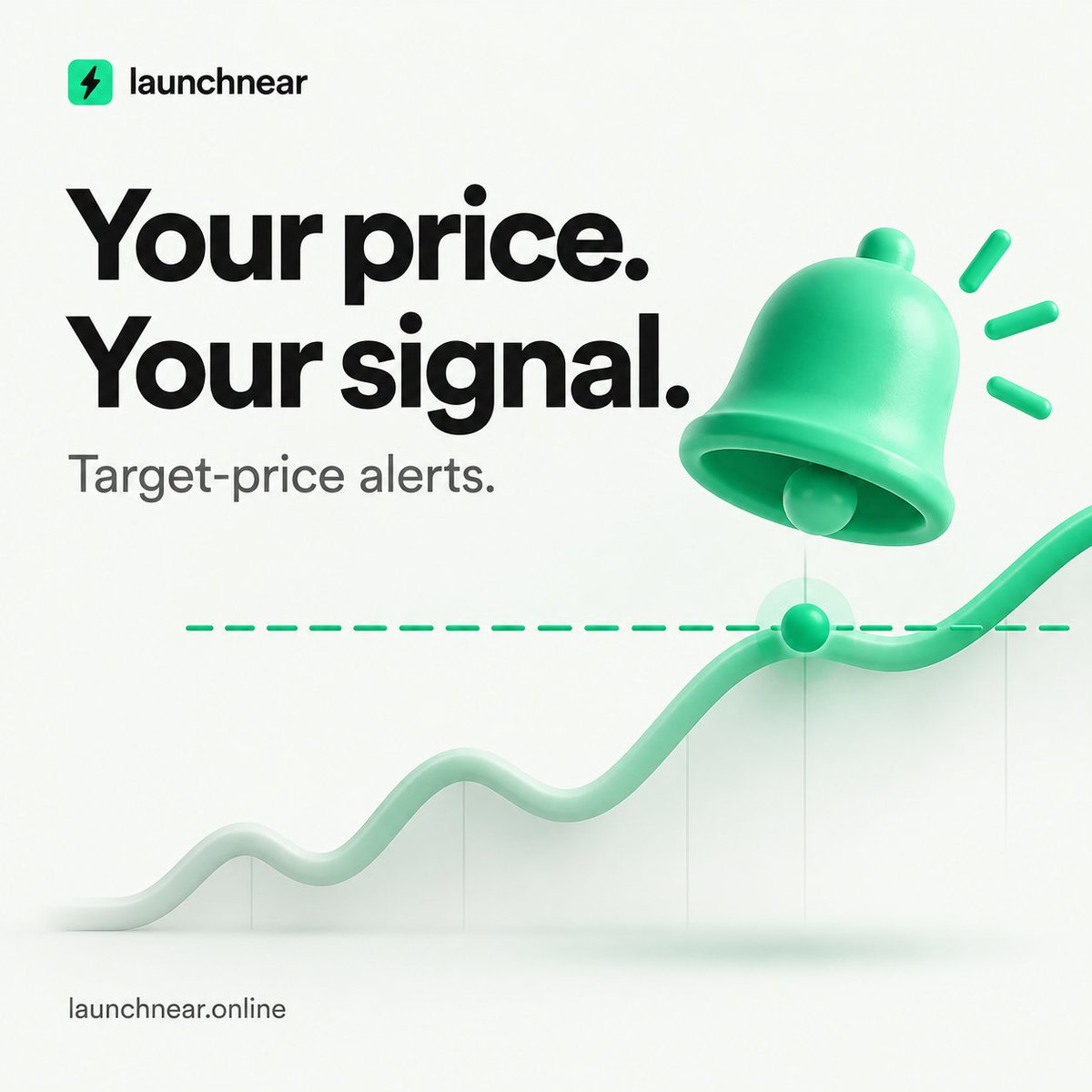 LaunchNear's tweet photo. Set your target. Let LaunchNear watch the price.

Choose an at-or-above or at-or-below USD alert from a token page or watchlist. In-app alerts and optional browser notifications work while LaunchNear is open.

https://t.co/USB91jrsPh https://t.co/MDwgOklPuw