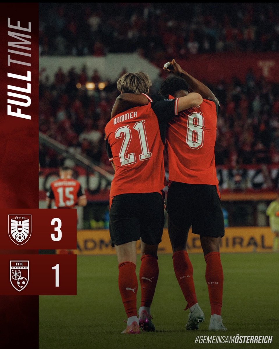 guentherschnell's tweet photo. Herzlichen Glückwunsch zum erneuten 3:1 Sieg an die ganze Mannschaft und dem Betreuer Team ! 🇦🇹💪
@Oesterreich_
@oefb1904
#GemeinsamÖSTERREICH #AUTKOS https://t.co/wraEY6svqP