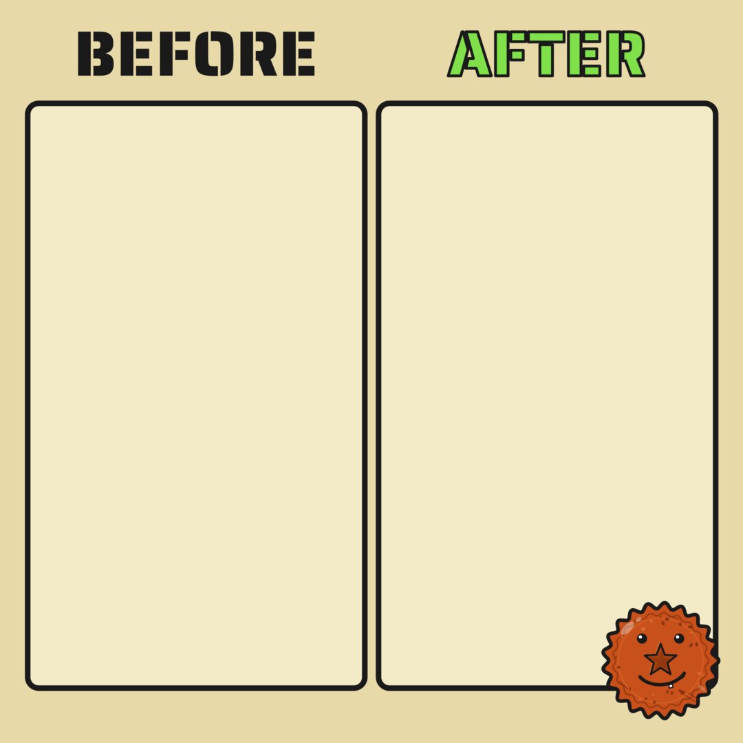 bottlecapsol's tweet photo. Before / after. Blank template, you fill it.

Best one gets pinned in the TG. https://t.co/vvAS8ie1ae