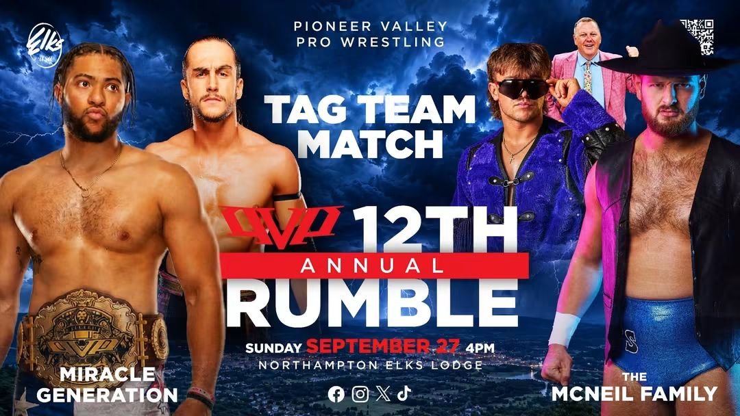 ItsDustinWaller's tweet photo. Match #823 & #824

Today is a workhorse kind of day for me at @PVPwrestling, which it usually is anyway...

Myself and @KingKai0610 have some business to handle with The McNeil Family, and then I plan on winning the PVP Rumble.

Time to put the working boots on!

📍- Northampton, MA