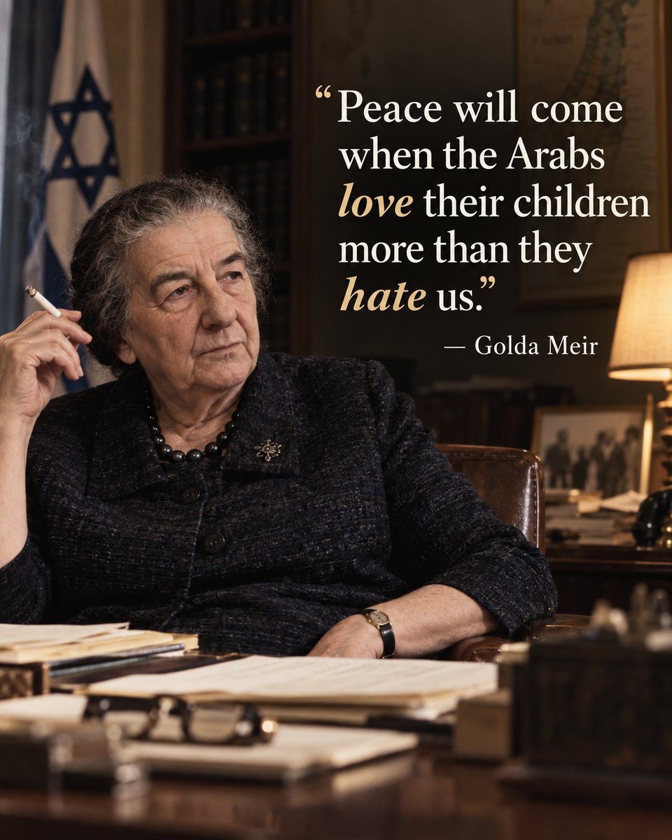 neveroctober7's tweet photo. Golda Meir. A woman of extraordinary strength, remarkable intelligence, and undeniable beauty. A cigarette in her hand, a nation in her heart, and a presence that history will never forget. https://t.co/VAAv02evY2