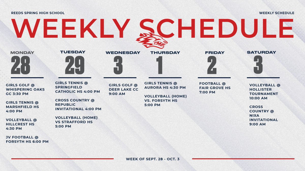 ReedsSpringAD's tweet photo. Full week for the WOLVES!! @rswolves https://t.co/yAT9IpKuWA