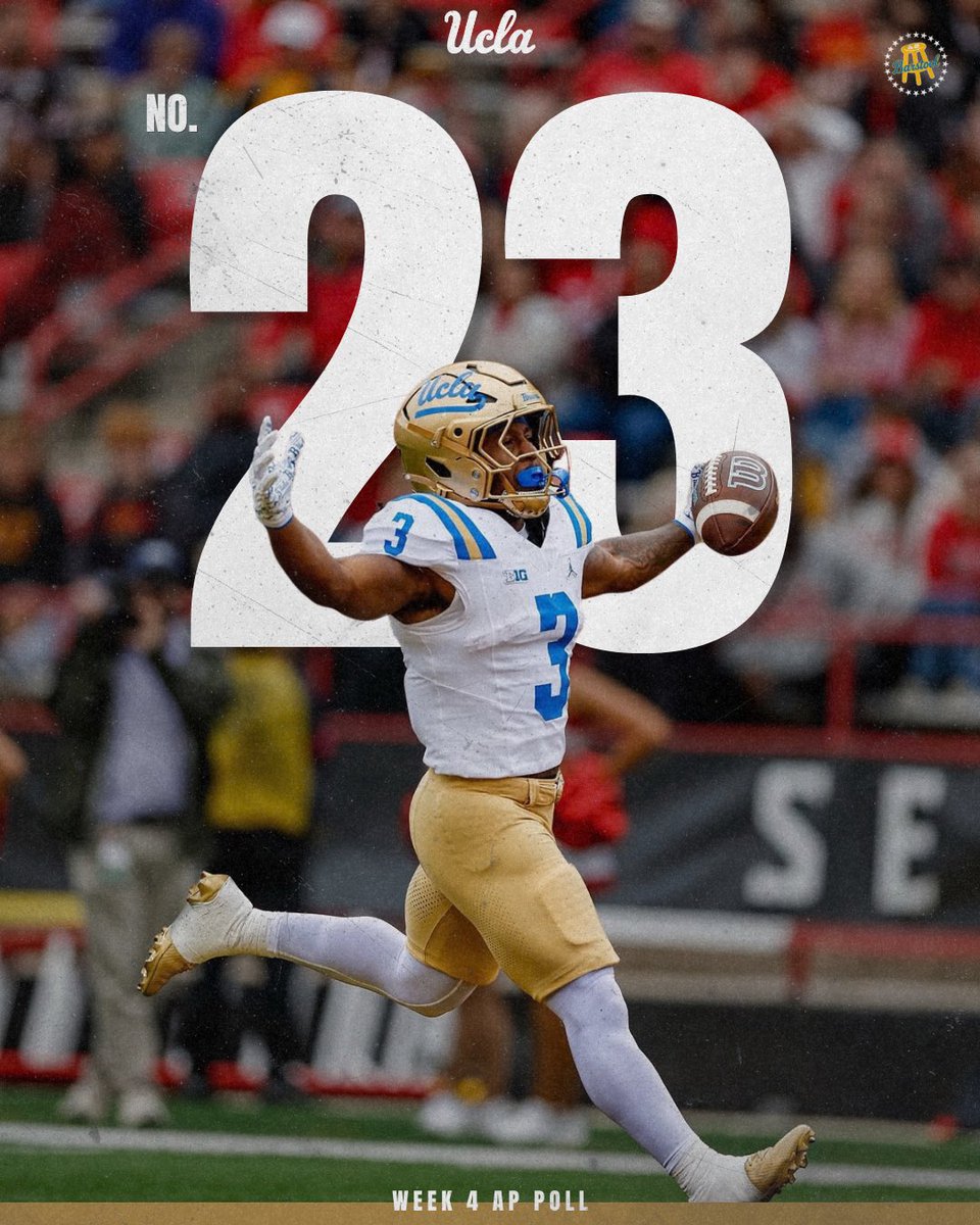 StoolWestwood's tweet photo. Your UCLA Bruins are ranked #23 in the Week 4 AP Poll

Thoughts? 👇 https://t.co/LlPYdkMaKG