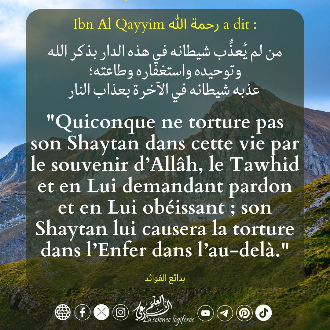 3ilmchar3i's tweet photo. 🌿 Quiconque ne torture pas son Shaytan dans cette vie https://t.co/BzXUQ1k83o
