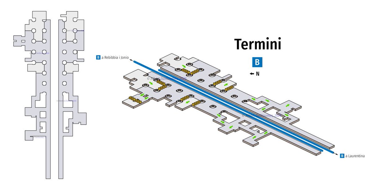 albertgui's tweet photo. Sempre ve de gust tornar a passar per Termini-línia B, que és com una catedral subterrània, tant per la seva planta, com per la conseqüent existència de naus, pilars i voltes. https://t.co/JFeEmLrPX3