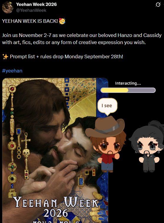YeeHanHater's tweet photo. they are very excited for yeehan week https://t.co/23rRtixyB5