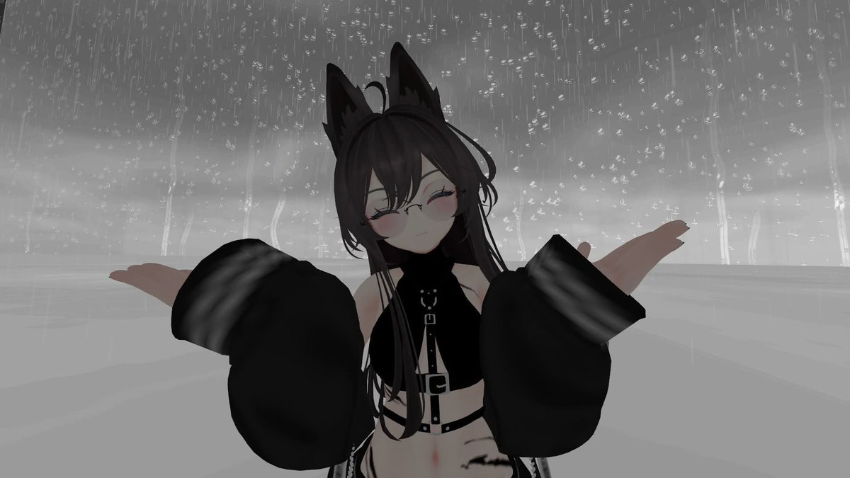 SongbirdXayah's tweet photo. I like the smell when it rains, so refreshing~ 🤎🌧️🩶

#VRChat #VRPhotography https://t.co/YFyCcTwnjw