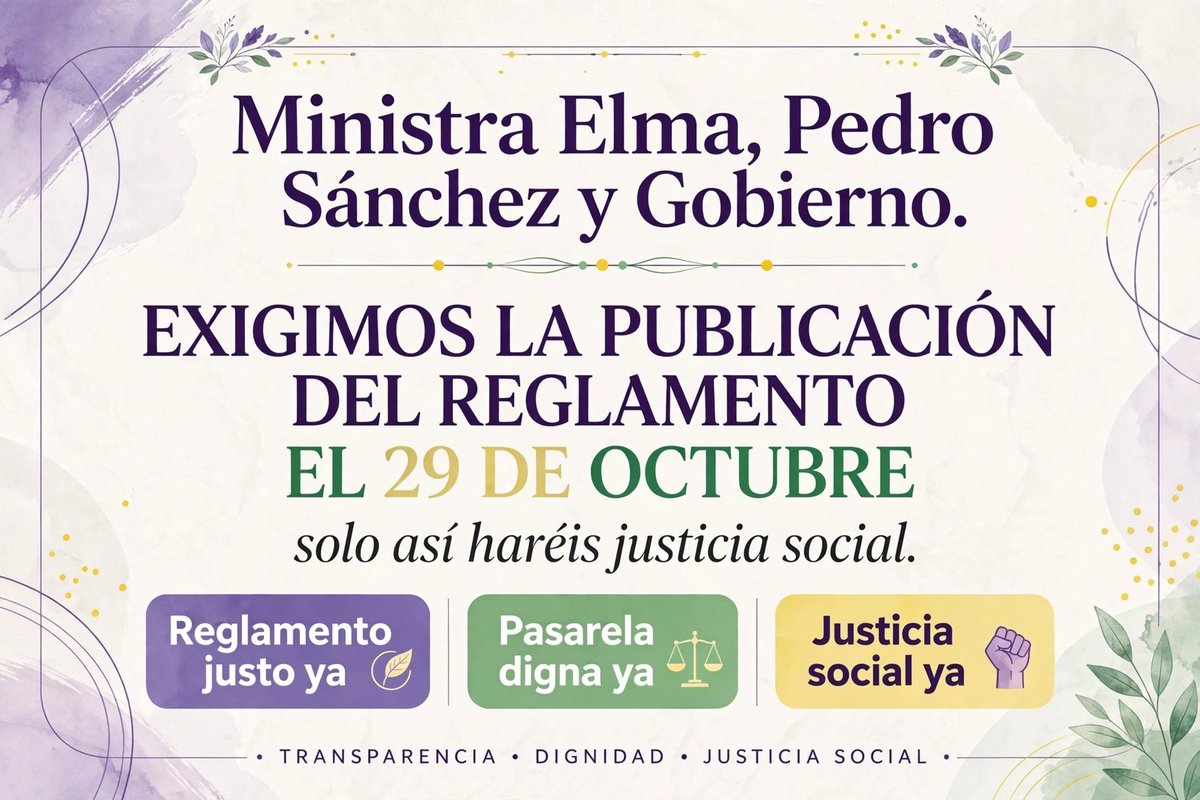 AbejaJNP's tweet photo. @sanchezcastejon 
@SaizElma 
@CorujoBorja 
@alfonsocendon 
@gpscongreso 

No demoréis más con reuniones absurdas,publicar el reglamento ya,fecha limite 29 de octubre de 2026,somos mutualistas alternativos por imposicion legal que hemos demorado la jubilación,no aguantamos mas https://t.co/b6qS6k1JTJ