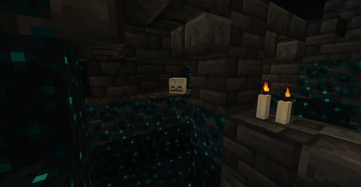 harristic_'s tweet photo. The ancient city people built a city in the depths of the earth, worshipped the giant portal and the singer 24/7, decorated the city with people's skulls, and lived amongst the sculk judging by how they designed the wool roads.

Totally normal ass people lol https://t.co/AWrjBpANtz