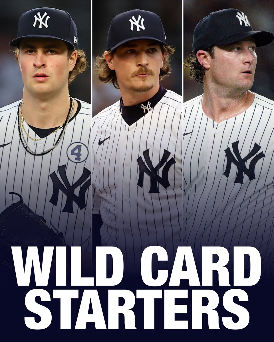TalkinYanks's tweet photo. Yankees will start Cam Schlitter in Game 1, Max Fried in Game 2, and Gerrit Cole in Game 3 if needed in the Wild Card series against the Red Sox https://t.co/76uq23Cuvx