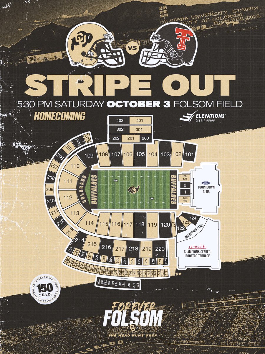 CUBuffs's tweet photo. Stripe Out Folsom Field Loading👀 ⬛🟨⬛ 

Take a look and lock in your section's color to paint Folsom black &amp; gold on October 3! 

🎟️: https://t.co/ed26AxLsre https://t.co/thqNrPpJQf