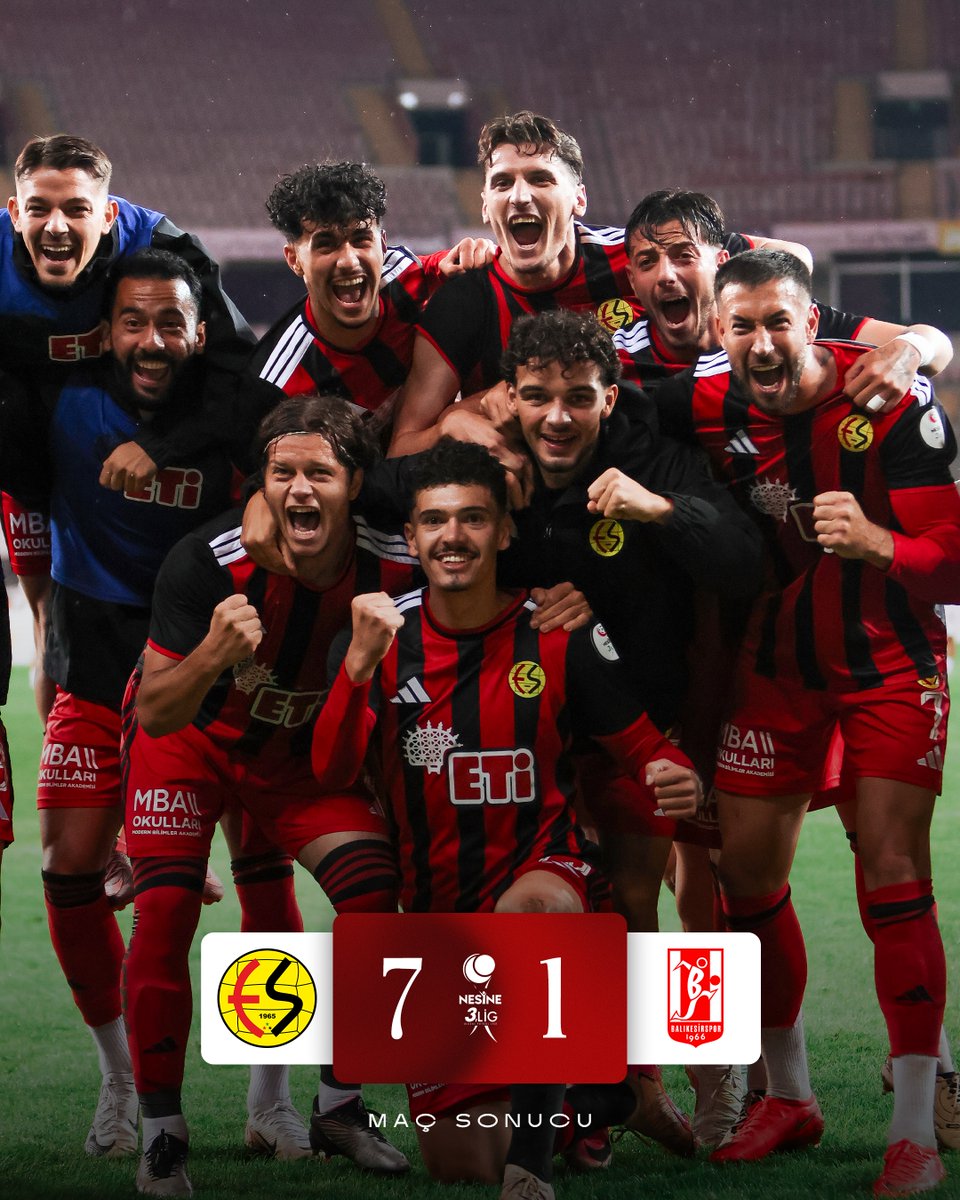 Eskisehirspor's tweet photo. Maç Sonucu |  Eskişehirspor’umuz 7 - 1 Balıkesirspor https://t.co/SMQyYIYmdB