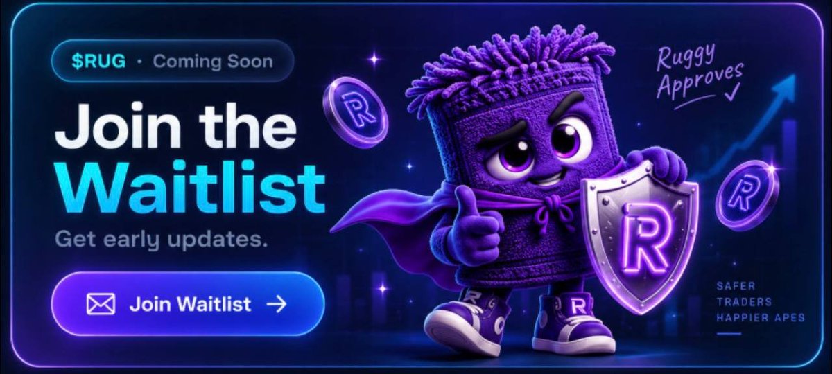 Kjtainy1's tweet photo. Something new is coming to @Rug_tools  

$RUG is on the way

The presale waitlist is now live. 

Get early updates, presale info, and everything coming to the https://t.co/Wlvkql5N3R ecosystem.

Ruggy is ready. 

Are you? 

👉 https://t.co/0ngCaaHZHq https://t.co/pieVBxHczn