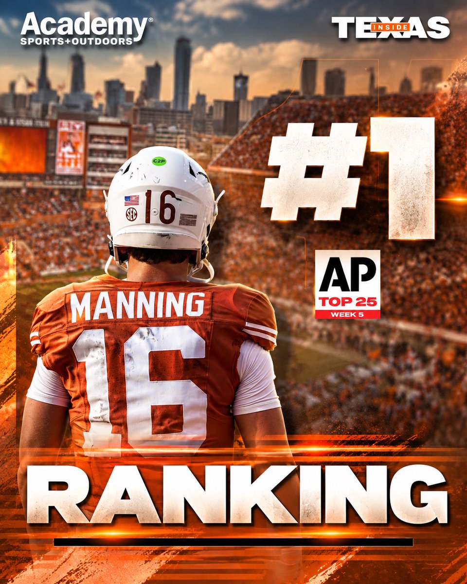 InsideTexas's tweet photo. Texas stays at No. 1 for the third week in a row 🔥 

Thoughts? ⤵️ https://t.co/HJqAQHaJ9U