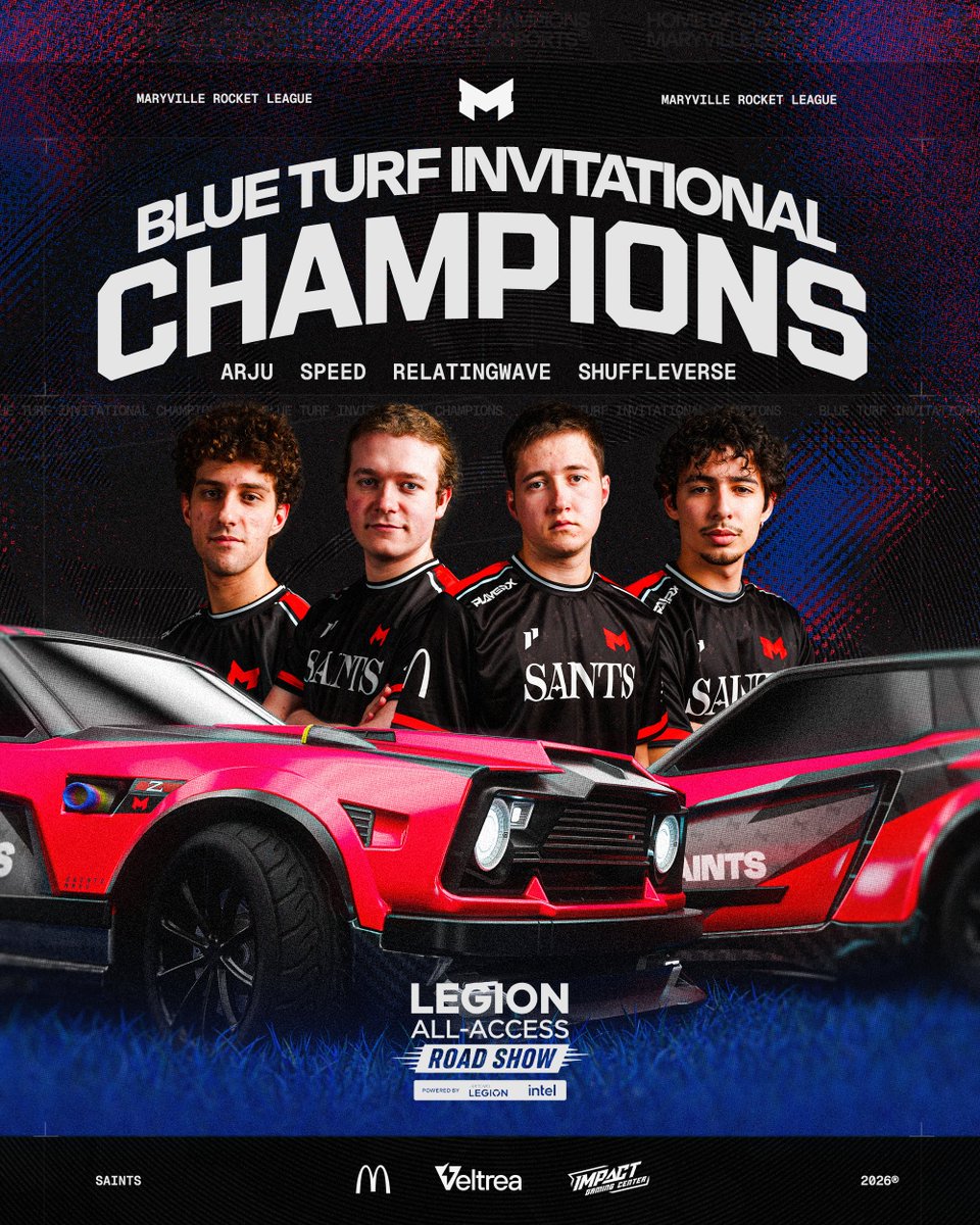 MaryvilleGG's tweet photo. 🏆 BLUE TURF INVITATIONAL CHAMPS 🏆

🏅 @arjurl 
🏅 @Speed_RL 
🏅 @RelatingWave 
🏅 @Shuffleverse 

Thank you to @BoiseStEsports and @LenovoLegion for the invite and for hosting. ❤️ https://t.co/dkNOky7GRN