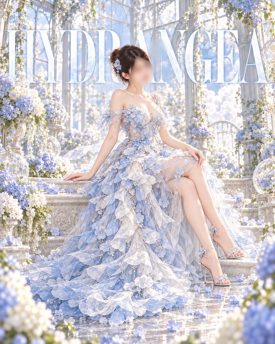 milk_milln's tweet photo. もし、私が一輪の花から生まれたドレスを着たら。

AIが選んでくれたのは、紫陽花でした💠
可愛いし、美しい。 https://t.co/uTHTVrvFiv