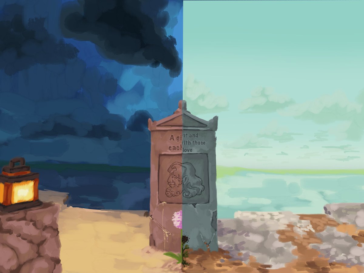 andiii1312's tweet photo. No Pantheon episode today, so naturally I coped by drawing Nikos' grave 
Also very scared that next Sunday might be the LAST episode. I am absolutely not ready for Pantheon to end.

#PantheonSMP #PantheonSMPFanart #Nikosfanart #legundofanart https://t.co/LFebcqCjxC