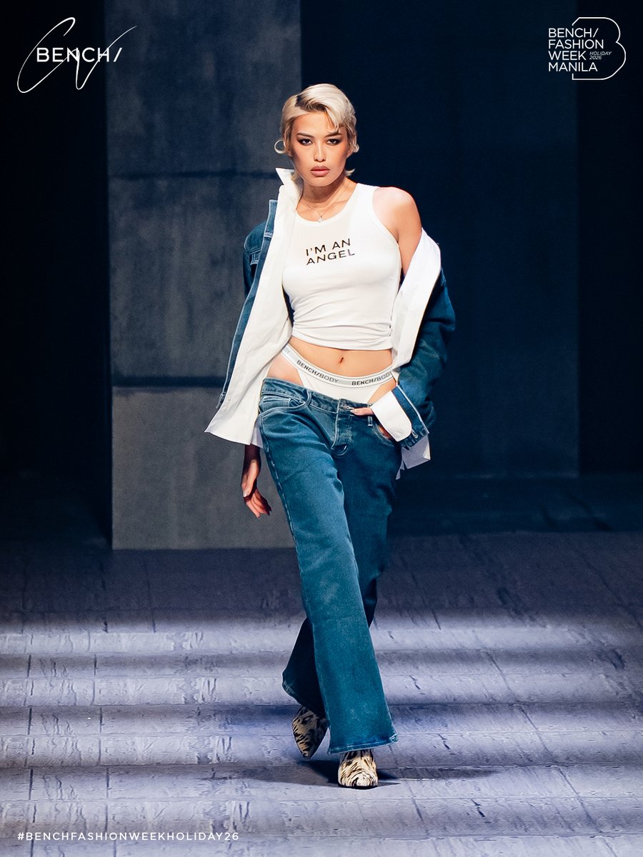 benchtm's tweet photo. BENCH x CHRIS NICK | BENCH Fashion Week Holiday 2026 | Runway

NOTES ON THE COLLECTION:
The BENCH x ChrisNick collection offers a sleek, high-octane reinterpretation of early-2000s Americana. Grounded in the effortless cool of the Canadian tuxedo, the lineup elevates denim from a casual standby to an instrument of pure, unapologetic sex appeal. Sharp tailoring meets Y2K nostalgia as classic utility is reimagined through sculpted proportions, star-spangled accents, and bold slogan details loaded with youthful attitude. Polished yet rebellious, the collection marries BENCH’s mastery of casual wear with ChrisNick’s signature seductive edge. It is denim decoded for the modern runway: classic, sharp, unapologetically cool, and designed to command attention.

#BENCHFashionWeekHoliday26

Full post here: https://t.co/zg9NP1RbE2