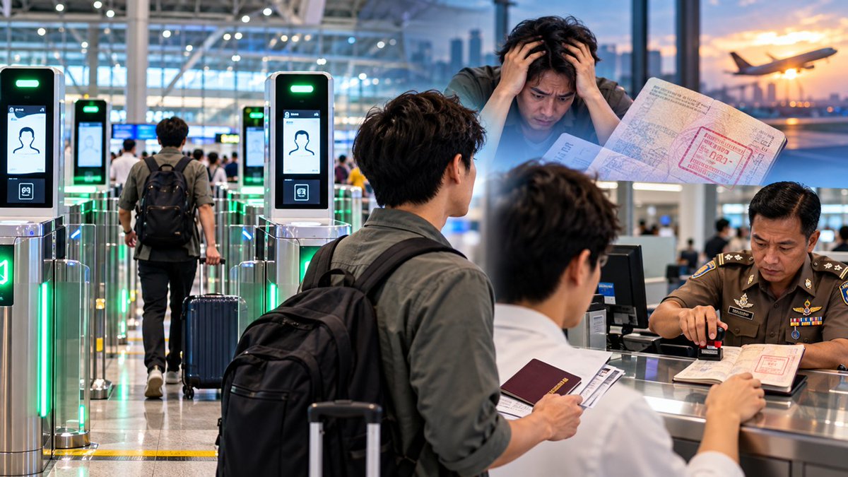 XBomberThailand's tweet photo. タイ空港の「自動入国ゲート」に注意！ 空港スタッフが誤った案内をする可能性も。
 https://t.co/KkCU2KvLn0 

#自動化ゲート #スワンナプーム国際空港 #トラップ https://t.co/v6G6BECkvb