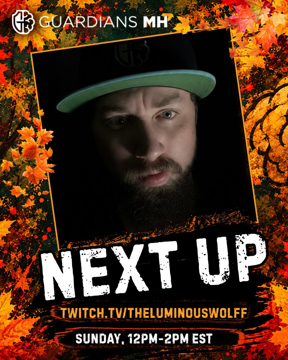 GuardiansMH's tweet photo. NEXT UP,@TheLuminousWolf!  

Our Autumn Charity Stream Weekend is going strong!  Tune in, hang out, and help support @GuardiansMH
as we raise mental health awareness and funds to keep our programs and resources free and accessible to all.  

https://t.co/nZR3TPc5dk https://t.co/2uefVGuQfL
