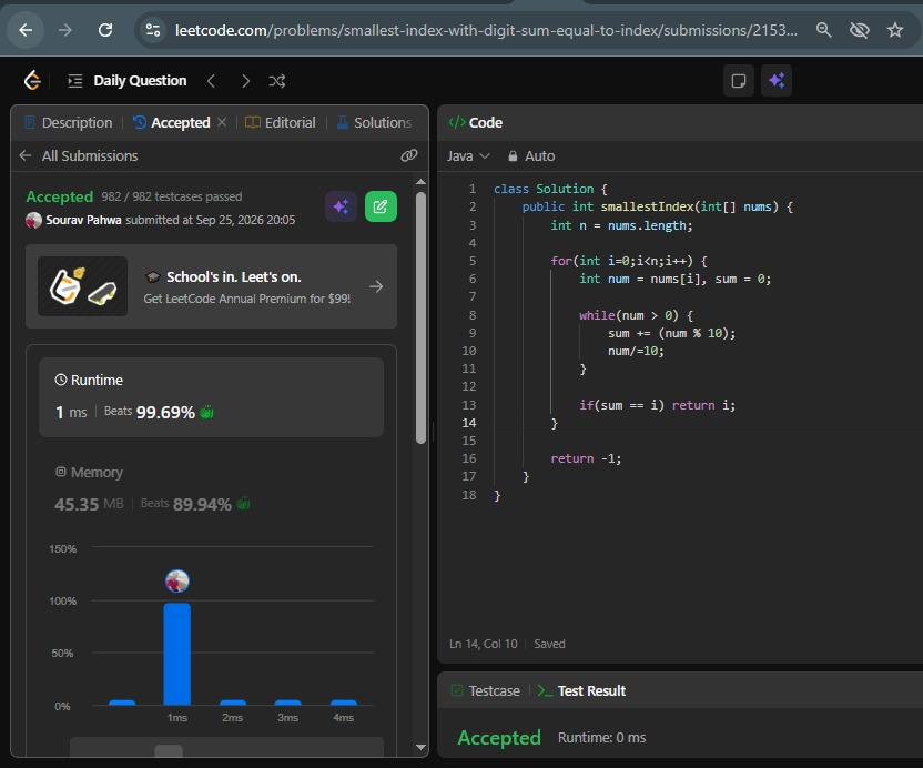 SouravPahwa9's tweet photo. #100DaysOfCode - Day 21
🧠Total: 5.5 hr
📚DSA: 5.5 hr

🔹Smallest Index With Digit Sum Equal to Index
🔹Brace Expansion II
🔹Evaluate Bracket Pairs of a String
🔹Reverse Substrings Between Each Pair of Parentheses

#DSA #Java #LeetCode #Stack #Recursion #HashMap #StringBuilder https://t.co/u8cGO9vYSd