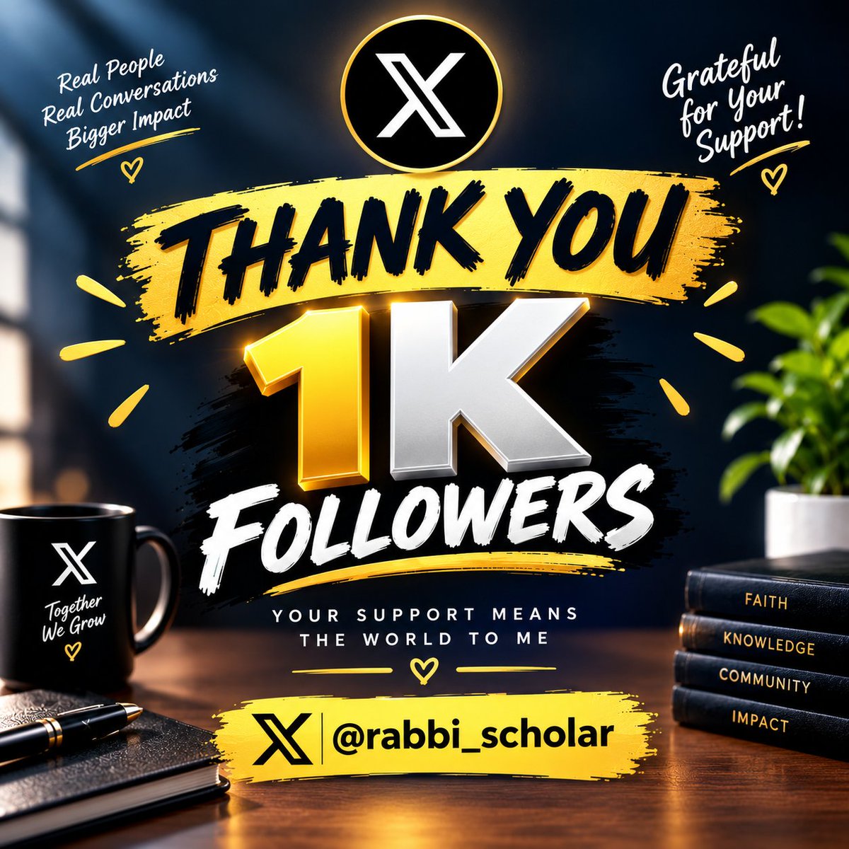 rabbi_scholar's tweet photo. Thank you for your support my X family 

1K followers.  Let's get to 2K

Your Rabbi is grateful 🙏🙏🙏
@rabbi_scholar https://t.co/Swj1H1ZJ7u