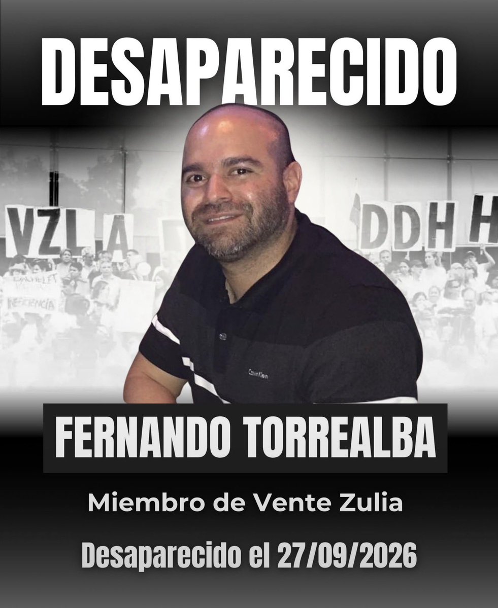 IdaniaChirinos's tweet photo. #Urgente / En medio de la protesta ciudadana de este domingo, un nuevo desaparecido del régimen!!! Dónde está Fernando Torrealba?  Acompañaba la Gran Rodada en el Zulia cuando se “lo llevaron”!! Alo Delcy?… Qué pasó con el “abandono del camino del extremismo y la intolerancia” que pregonaba la “encargada” en la @ONU_es ?!!!