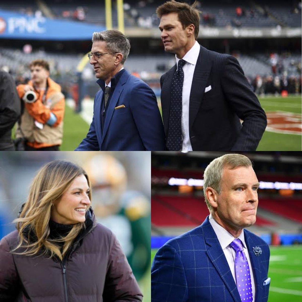 Netstryke's tweet photo. Calling the game from THE NEW @HighmarkStadm 

From the @NFLonFOX

B AND B!

@kevinburkhardt and @TomBrady

#99toBEATFOX Co-host @ErinAndrews 
&amp; Tom Rinaldi

#NFLonCTV https://t.co/tf0L3mOEMp