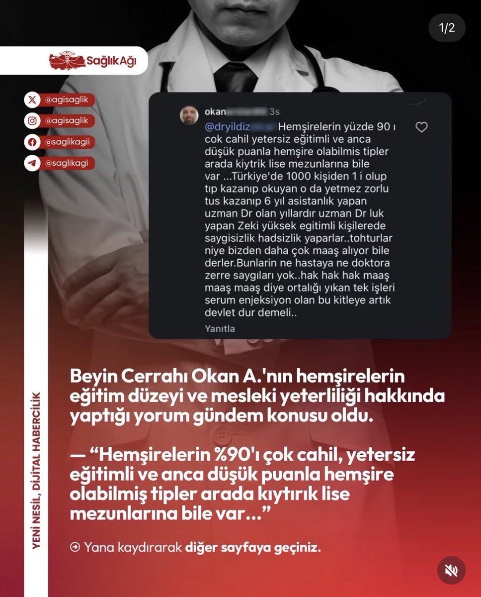 kayitlihemsire's tweet photo. Hemşireler hakkında böyle atıp tutanların ekiplerinden hemşireler çekilsin. Lütfen çekilsin ya. Kendi kendilerine baksınlar hastalara. https://t.co/sulG8AhVbN