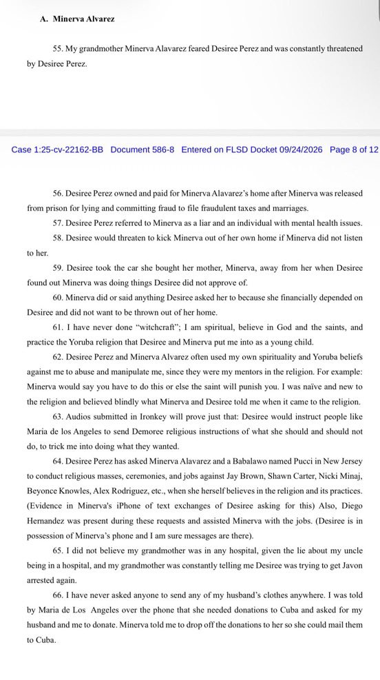 FeelTheBass86's tweet photo. Desiree Perez has been confirmed as a Yoruba witch/practitioner that has used the practice to target Nicki Minaj with the help of Minerva Alavarez and a Babalawo named “Pucci”

Let it be known that her associate Beyoncé Knowles-Carter has also publicly claimed Yoruba spirituality, including Oshun