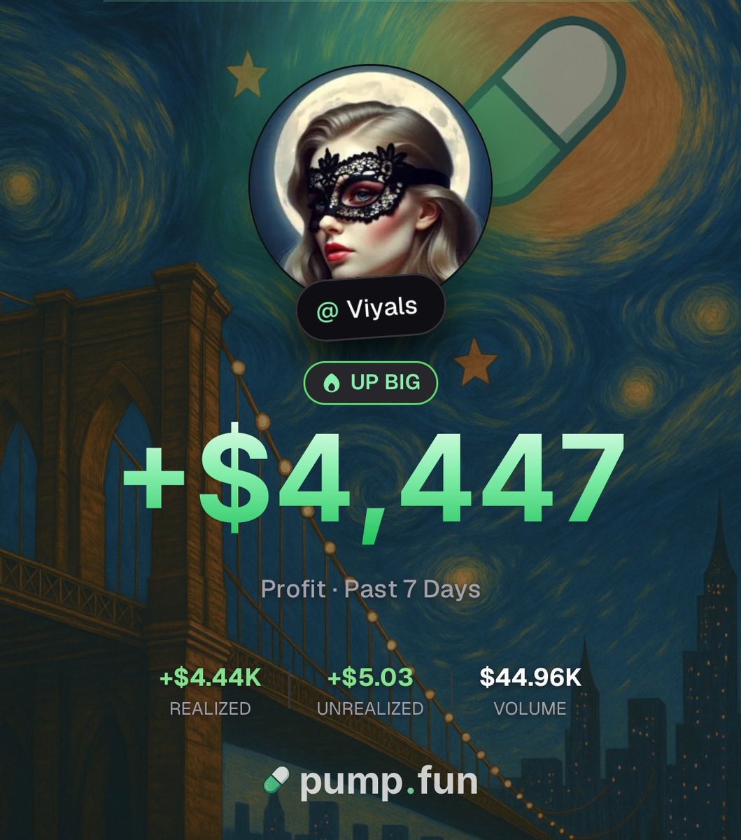 Viyals_'s tweet photo. Day 15 using @Pumpfun 
This is a new PnL milestone for me, making 2k+ in 24hrs and 4k+ in a week. I did not imagine this day coming so soon. Yee! 

Sent from My Pumpfun App #SfMPA https://t.co/7Dv4jcJjly