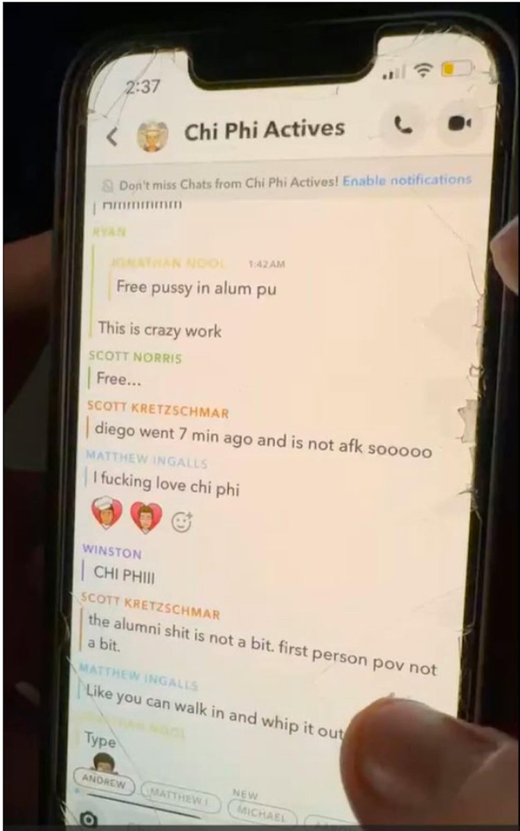 landpalestine's tweet photo. Johnathan Newell, one of the  Cornell 7 gang rapists is the one that sent the Snapchat message to the “Chi Phi Actives,” where the other 6 learned about the “free p*ssy.”

Never let this story die down and never stop calling it out. 

He wants to be a Dr. No med school should accept him