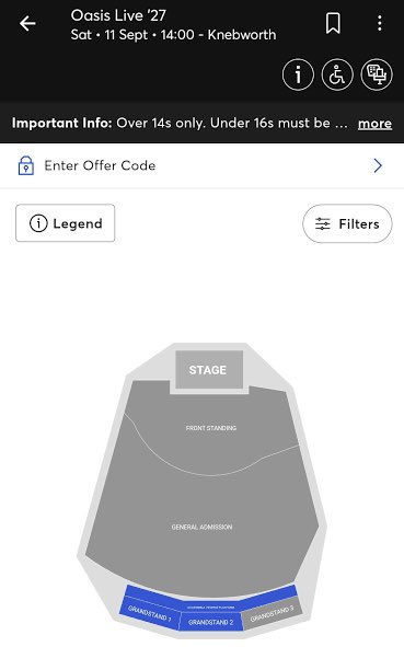 ac_mrtw's tweet photo. @gibbo1012 @LouisePage_ Yes there are. Three grandstands at the back. See below screenshot from the Ticketmaster on-sale. https://t.co/pQv7DhPd4p
