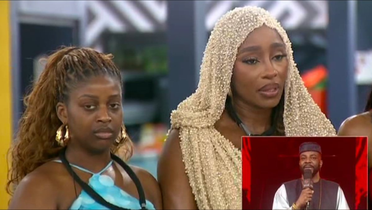 BBNaija's tweet photo. The fear. The panic. The tension. 😬

Ebuka had Ricky and Tram fully believing their journeys were over with that fake eviction.

The looks on the faces of the other housemates said EVERYTHING!

#BBNaija https://t.co/b91DIfdDFb