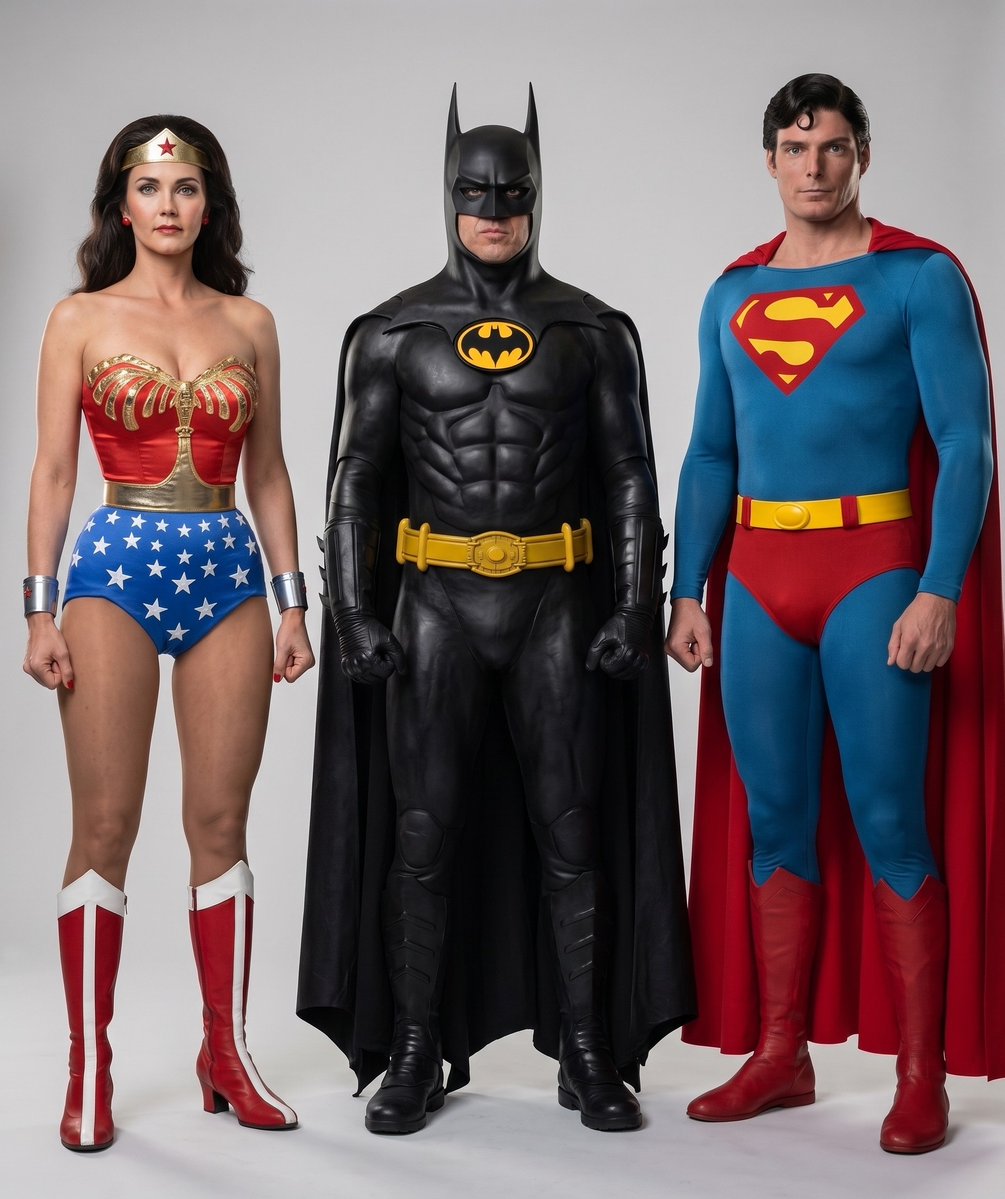DCUAlert's tweet photo. Would the trio of Michael Keaton, Christopher Reeve, and Lynda Carter have been peak? 🔥 https://t.co/SZZY5oGh3F