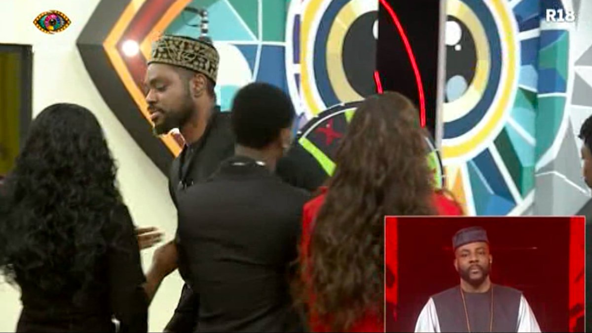 BBNaija's tweet photo. The fear. The panic. The tension. 😬

Ebuka had Ricky and Tram fully believing their journeys were over with that fake eviction.

The looks on the faces of the other housemates said EVERYTHING!

#BBNaija https://t.co/b91DIfdDFb