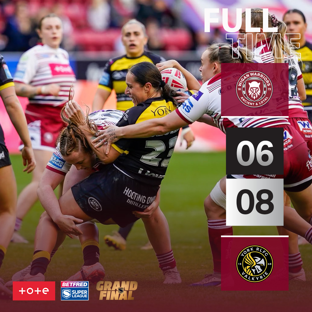 WiganWarriorsRL's tweet photo. The Warriors are beaten in the Women's Grand Final.

@ToteRacing | #WWRL #GrandFinal https://t.co/BSlgXz8ie9